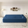 thumbnail image 6 of 78" Convertible Folding Sofa Bed, Queen Sleeper Sofa with Pillow, Modern Teddy Fabric Floor & Futon Loveseat Couch, Foam Folding Mattress Sleeper for Living Room, Guest Use, Office, Apartment, 6 of 9