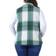 thumbnail image 3 of Agnes Orinda Plus Size Coat for Women Plaid Vest Coat Slash Pocket Sleeveless Button Down Jacket Outerwear 4X Green, 3 of 6