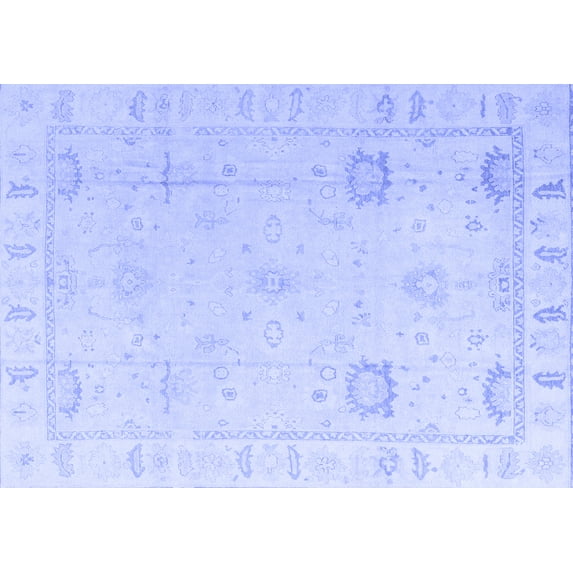 Ahgly Company Indoor Rectangle Oriental Blue Traditional Area Rugs, 8' x 10'