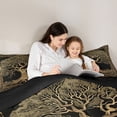 thumbnail image 5 of jejeloiu Tribal Golden Branches Twin Comforter Sets,Boho Exotic Tree Bedding Set For Men Women Reversible 2 Pieces, 5 of 8
