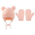 thumbnail image 2 of Sombrero de punto cálido de invierno , y grueso para recién nacido, Rosado Zulema Kids Knit Hat and Gloves, 2 of 7