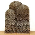 thumbnail image 6 of Efavormart Set of 3 Black Wave Mesh Chiara Backdrop Stand Covers With Gold Embroidered Sequins, Fitted Covers For Round Top Wedding Arches - 5ft,6ft,7ft, 6 of 11