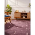 thumbnail image 4 of Rugsotic Carpets Hand Knotted Wool Area Rug 3'x5' Purple Contemporary Rectangle Indoor Rug for Living Room, Bedroom Antimicrobial L00501, 4 of 6