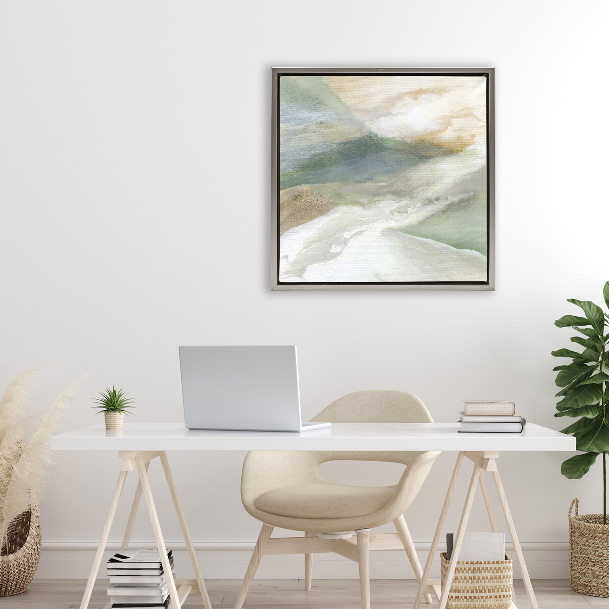 Stupell Industries Serene Mist Over Rolling Fields Gray Framed Floater Canvas Wall Art, design by Carol Robinson