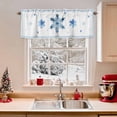 thumbnail image 2 of Valances for Windows Watercolor Winter Blue Snowflakes Rod Pocket Short Curtain for bathroom living room bedroom Classic Geometric Striped 1 Panel 54x18in, 2 of 7