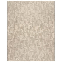 Gertmenian Tropea Mika Modern Geometric Beige Ivory Premium Flatweave UV Resistant Indoor Outdoor Area Rug, 5x8