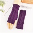 thumbnail image 2 of Holloyiver Fingerless Gloves With ThumbHole Typing Warmer Gloves Wrist Arm Stretch Winter Knit Anti-Slip Fingerless Gloves for Women Men Christmas, 2 of 9