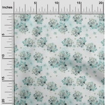 oneOone Cotton Poplin Twill Dusty Teal Green Fabric Flower Watercolor Quilting Supplies Print Sewing Fabric By The Yard 56 Inch Wide