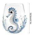 thumbnail image 6 of Sulaicai Artisanal Blue Ringed Octopus Glassware, Novelty 2D Octopuses Stemless Wine Glasses, Handcrafted Marine Animal Bar Glass for Coastal Home Decor Ocean Lovers, #09, 6 of 7