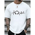 thumbnail image 1 of [Music Cardio Print T-shirt] Summer Music Cardio Print T-shirt - Men's Loose Casual Short-sleeved Round Neck T-shirt - Trend Sports Clothing, Casual Sporty Tee, Comfy Tee, 1 of 4