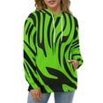 thumbnail image 4 of Lime Zebra Stripes 3d Sweatshirts Hoodie Fashion Casual Personality Men's Women Street Hoodie Pullovers Long Sleeve Comfortable Top, 4 of 6