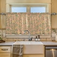 thumbnail image 6 of Peach Floral Tapestry Tier Curtains for Kitchen 57x24 Inch Semi Sheer Light Filtering Half Window Curtains 2 Panels, 6 of 8