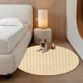 thumbnail image 3 of Buffalo Plaid Round Rug 3ft Washable Circle Entryway Rugs Non Slip Farmhouse Yellow Checkered Vintage Rustic Area Rug Indoor Floor Carpet for Bedroom Kitchen Living Room Office Dining Room Nursery, 3 of 9