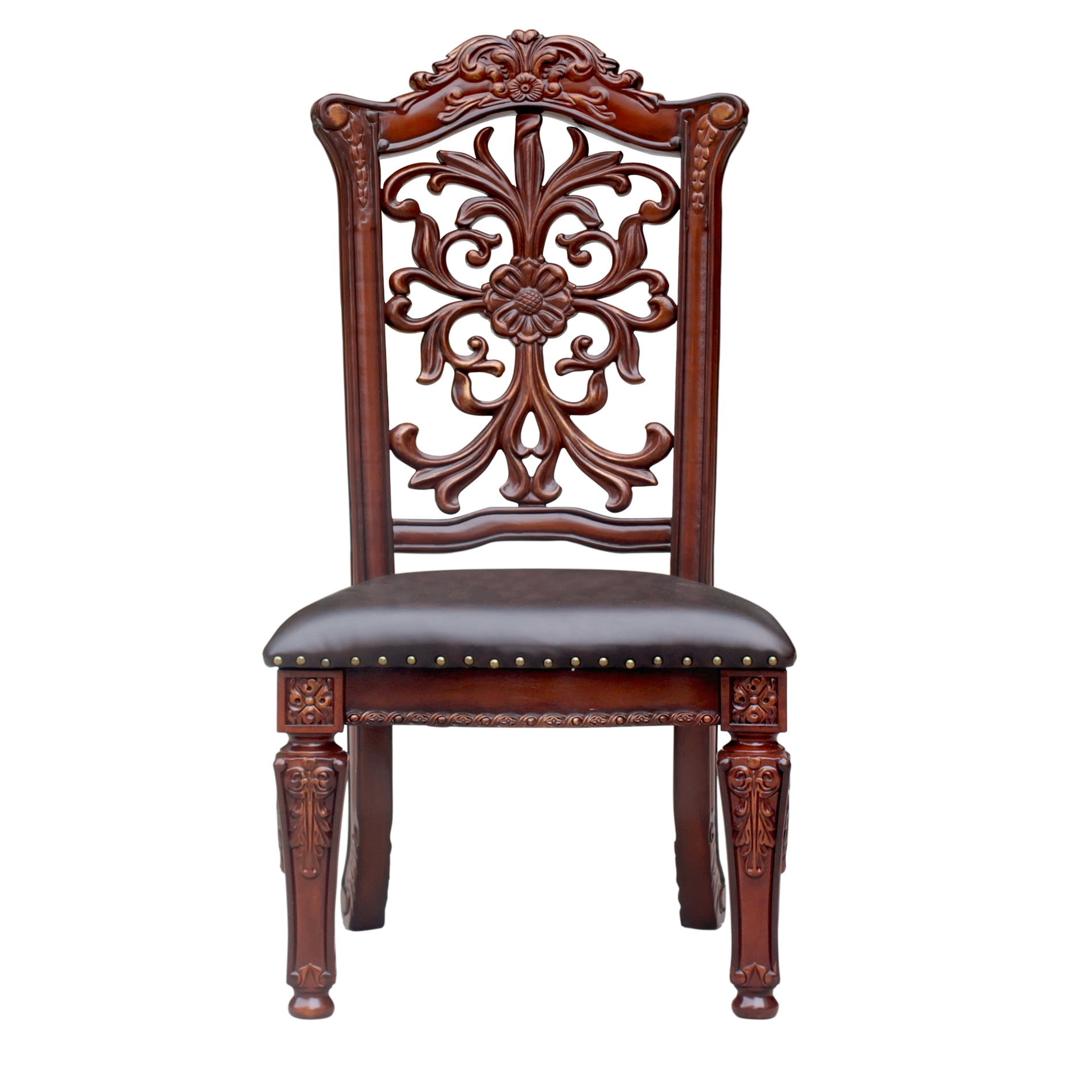 Saltoro Sherpi Kuri 20 Inch Modern Dining Chair, Vegan Leather, Set of 2,  White, Chrome