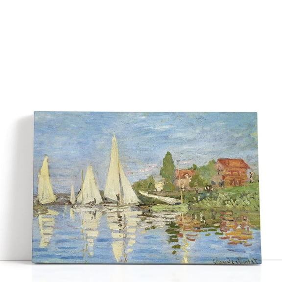 Regattas at Argenteuil, 1872 - Wrapped Canvas Print Wall Art | 18" W x 12" H