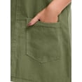 thumbnail image 5 of DARING DIVA Women's Loose Sleeveless Pinafore Mini Denim Dresses S Army Green, 5 of 7