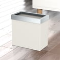 thumbnail image 3 of Gatco Elevate Stainless Steel 3.18 Gallon Rectangle Wastebasket Open Removable Lid, Matte Pearl/Chrome Lid, 3 of 5