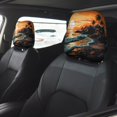 thumbnail image 4 of 2 PCS Car Headrest Cover, Serene Ocean Sunset Soft Car Seat Head Rest Cover Protector Interior Car Accessories Seat Covers for Cars Truck Auto Only Covers, 4 of 8