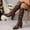 Brown, variant on Womens Boots,Knee High Boots Women,Slip-Resistant,Comfortable,PU,White,35(US:5)