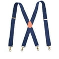 thumbnail image 2 of Vintage  Suspenders for Men 1.4" Heavy Duty Adjustable X-Back Blue Suspenders With 4 Snap Hooks, 2 of 6