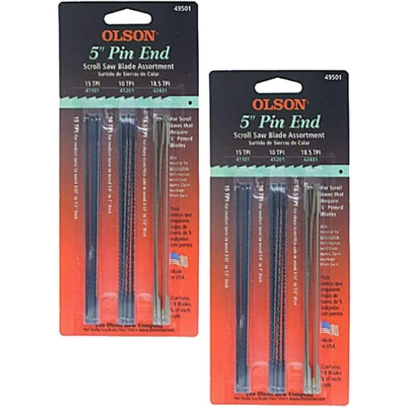 Olson Saw FR49501 Pin End Scroll Saw Blade 36 Pack