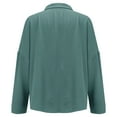 thumbnail image 6 of Holzkary Womens Long Sleeve Button Down Cotton Linen Shirt Blouse Loose Fit Casual V-Neck Tops Pleated Lapel Shirt Station Explosion Solid Color Top Mint Green Xl, 6 of 9