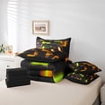 thumbnail image 4 of YST Gamer Gaming Comforter Set, 7-Piece Geometric Neon Checkered Video Game Theme, King, 4 of 4