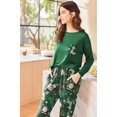 thumbnail image 5 of Ekouaer Womens Pajamas Set Long Sleeve Christmas PJ Sets Soft Lounge Set for Women Sleepwear Joggers with Pockets, 5 of 6