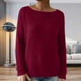 thumbnail image 2 of EDFBUYKRS Women's Casual Long Sleeve Tunic Tops Crew Neck Color Block Blouses L, 2 of 4