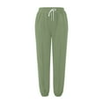 thumbnail image 4 of Fiaer,Women's High Waisted Sweatpants Workout Oversized Active Joggers Baggy Casual Trendy Pants with Pocket Light Green L, 4 of 5