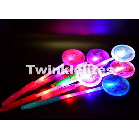 12 Unicorn Wands Favors Light Up Flashing Magic Unicornio Party LED Toy Sticks