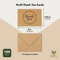 thumbnail image 5 of BEST PAPER GREETINGS Bulk Thank You Cards with Envelopes - 120 Pack, 3.5 x 5 In Kraft Brown Rustic Floral Wreath - Blank Thank You Cards with Envelopes & Notes for Wedding, Teachers & Kids, 5 of 8