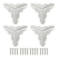 thumbnail image 1 of 48 Pcs Box Edge Guard, 25mm Decorative Box Corner Cover, Vintage Stair Dust Corners with Screws, Silver, 1 of 6