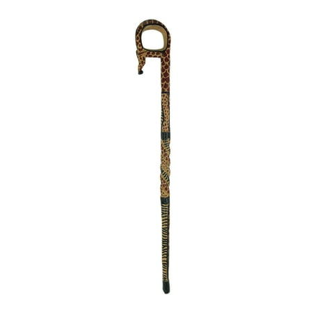 Giraffe Head Peg - Hand Carved African Giraffe Head Wild Animal Print Wooden Walking Stick