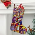 thumbnail image 2 of El Asombroso Circo Digital Tema: Calcetines de Navidad, fino lino blanco para colgar en escaleras y chimenea, decoración navideña para el hogar, regalo de Navidad. 54cm × 38cm, 2 of 5