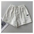 thumbnail image 1 of Pantalones cortos deportivos casuales ajustados de cintura alta para mujer, nueva versión coreana de pierna ancha suelta con cordón, 1 of 6