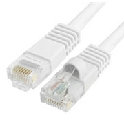 Cmple - Cat5e Ethernet Cable 25 ft, 350 MHz UTP Cat 5e Ethernet Patch Cord, 1Gbps Network Lan Cables, RJ45 Connectors, Compatible with Laptop, Modem, Router - Whte