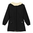 thumbnail image 4 of Cethrio Girls Winter Coats, Long Sleeve Mid-length Zip up Warm Winter Jackets with Hood Black Size 10-12, 4 of 8