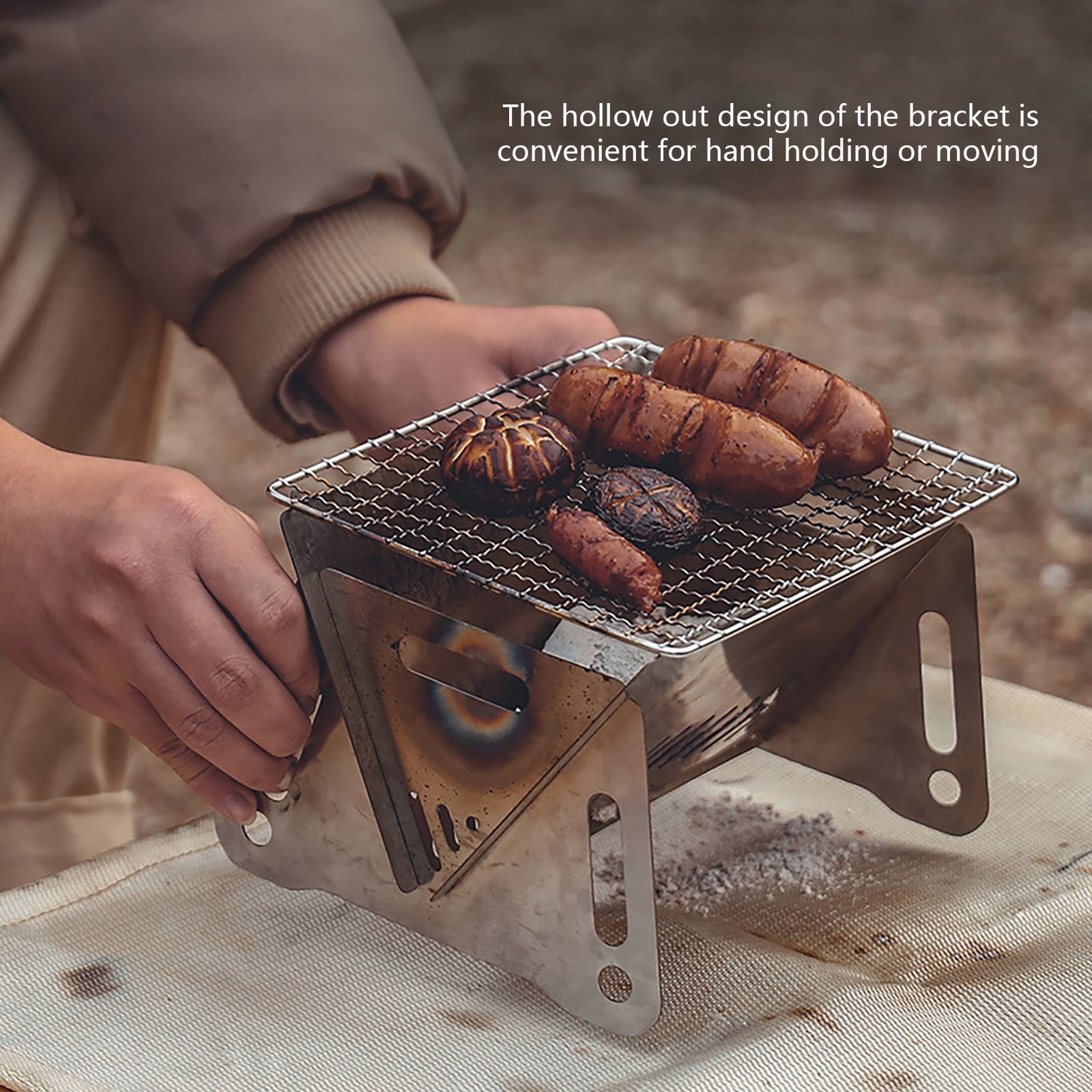 Loopsun Home Gadgets Portable Charcoal Grill Stainless Steel