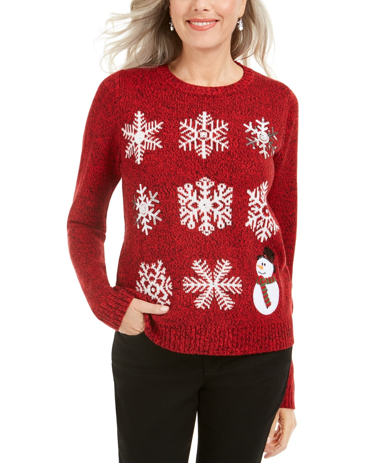 macy's red sweater women's