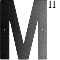 Household Pendant, Ongmies 6 Inch Metal House Number Metal Letters House Address Number House Numbers for Outside Mailbox Numbers for Outside Black Modern Metal Numbers and Letters, M