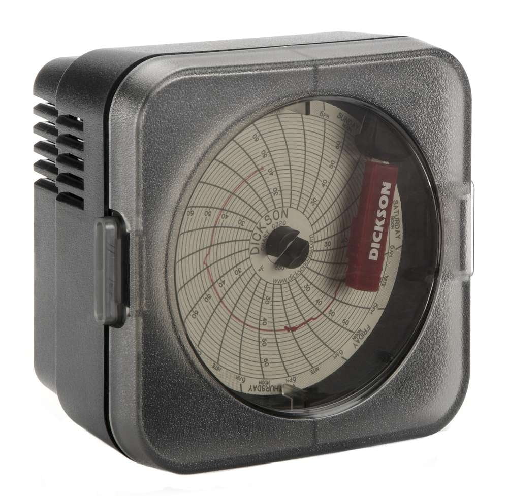 Dickson SC386 Temperature Chart Recorder, 3"/76mm Chart, 7-Day or 24-Hour Rotation, 22 to 68F Range CA3