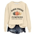 thumbnail image 4 of YVNAURA Women’s Oversized Happy Fall Yall Pumpkin Sweatshirt Graphic Crewneck Long Sleeve Pullover Cute Fall Tops Cozy Thanksgiving Autumn Hoodie with Pocket, Beige,M, 4 of 4