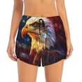 thumbnail image 2 of KLL Geometric American Bald Eagle Pattern Shorts Women,Athletic Shorts High Waisted Running Shorts Pocket Sporty Short Gym Elastic Workout Shorts-Large, 2 of 7