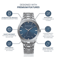 thumbnail image 5 of Geoffrey Beene Men's Gunmetal Stainless Steel Dress Watch Classic Quartz, Elegant Design, Water-Resistant (Silver), 5 of 8