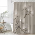 thumbnail image 1 of Extra Long Shower Curtain 72x96 Inch, Vintage Botanical Shower Curtain Waterproof Bathroom Decor, Ink Wash Lines Brown Plants Fabric Bath Curtain Set Accessories with Hooks, 1 of 6