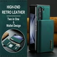 thumbnail image 5 of SaniMore Case for Samsung Galaxy Z Fold 5 7.6" 2023, PU Leather Case Soft TPU Inner Detachable Magnetic Folding Wallet Card Slots Kickstand Anti-drop Shockproof 360°Protection Cover, Green, 5 of 12