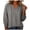 Gray, variant on Hollow Eyelet Raglan Three Quarter Sleeve Blouse Notch V Neck Smocked Cuff Solid Loose Casual Top for Women Spring Summer Daily Wear S-XXL