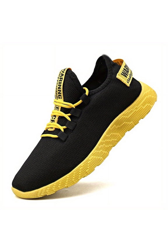 Men's Knitted Breathable Lightweight Comfy Casual Shoes For Traveling Jogging, Spring And Summer