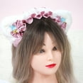 thumbnail image 5 of Cat Fluffy Cat Ears Headdress Ribbon Headband Cute Hair Ornament Hair Accessory Lace Cat Ears Hairband For Girls And Women, 5 of 7